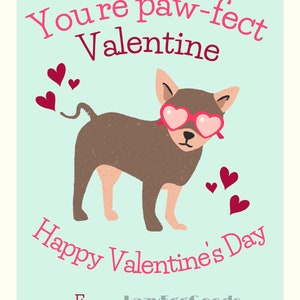 Cute Instant Download Puppy Printable Valentine's Day Cards, Classroom ...
