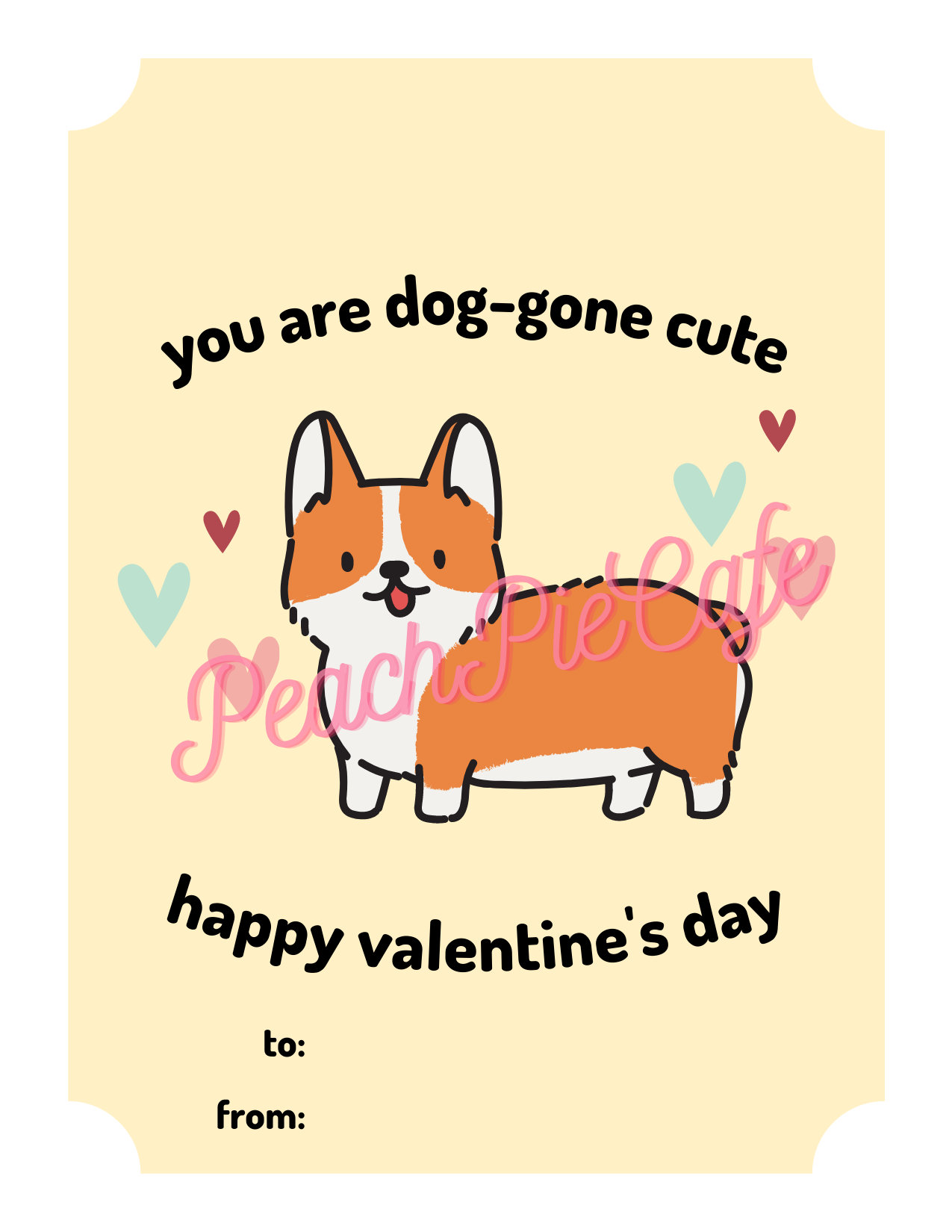 Cute Instant Download Puppy Printable Valentine's Day Cards, Classroom ...