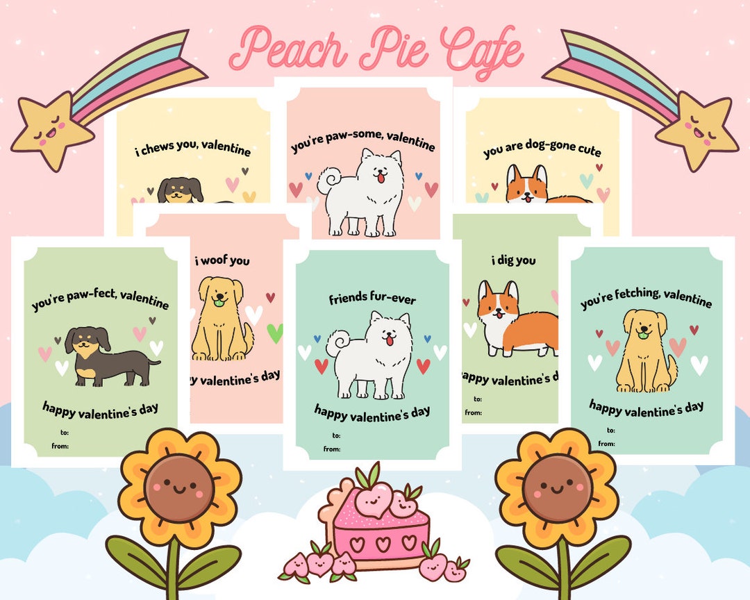 Cute Instant Download Puppy Printable Valentine's Day Cards, Classroom ...