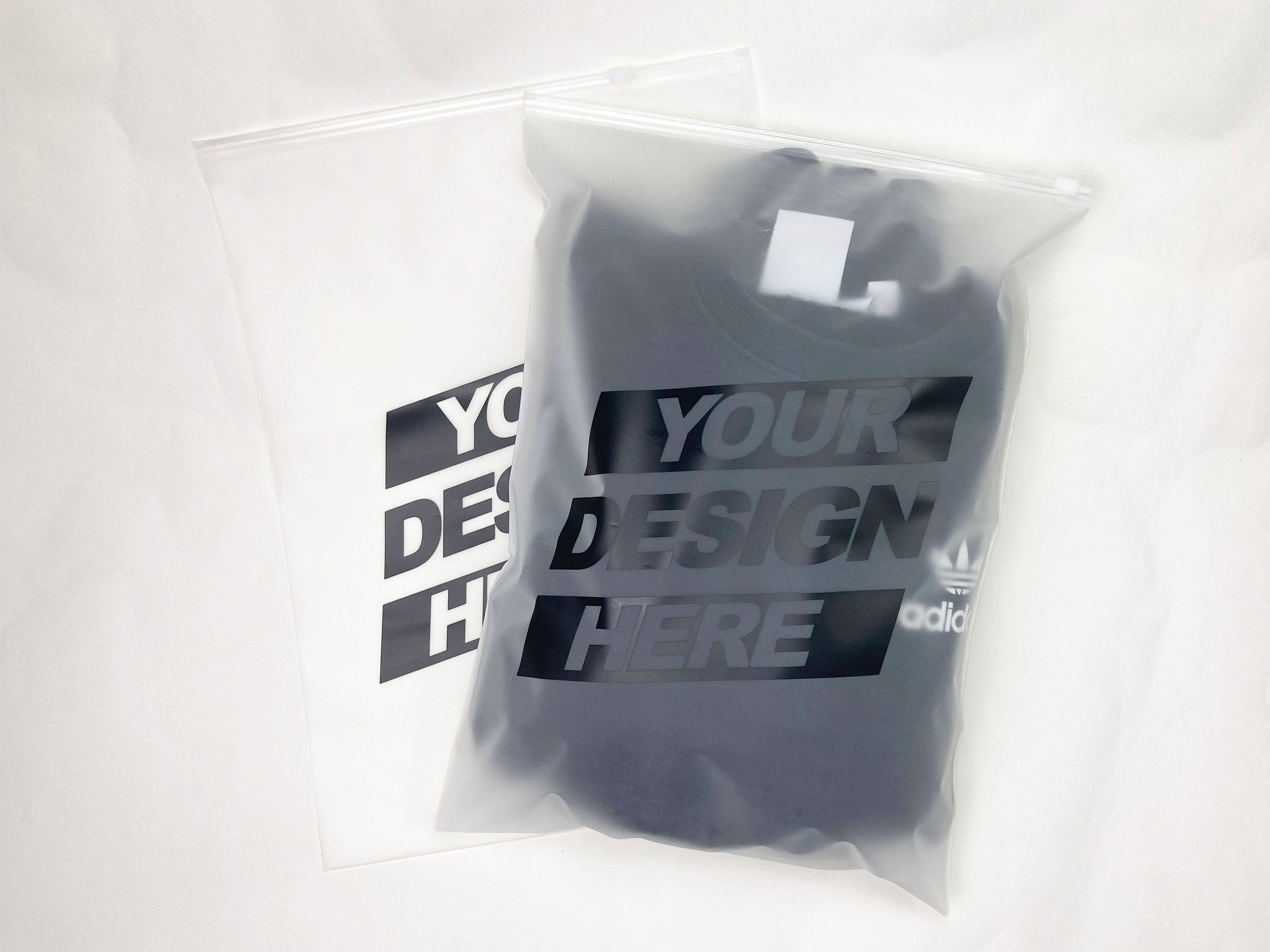 15pcs Matte Plastic Zipper Bags, Portable Simple Waterproof