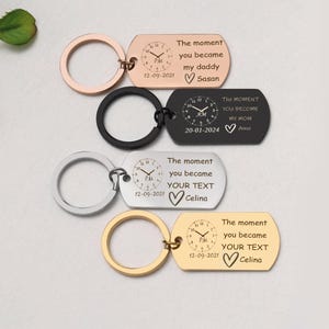 Porte-clés Le moment où vous êtes devenu ma maman, porte-clés personnalisé pour premier papa, nouveau papa, cadeau pour nouveau-né, cadeau pour la fête des mères, cadeau pour la fête des pères.