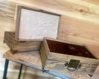 Western Cowhide 10” Jewelry Box