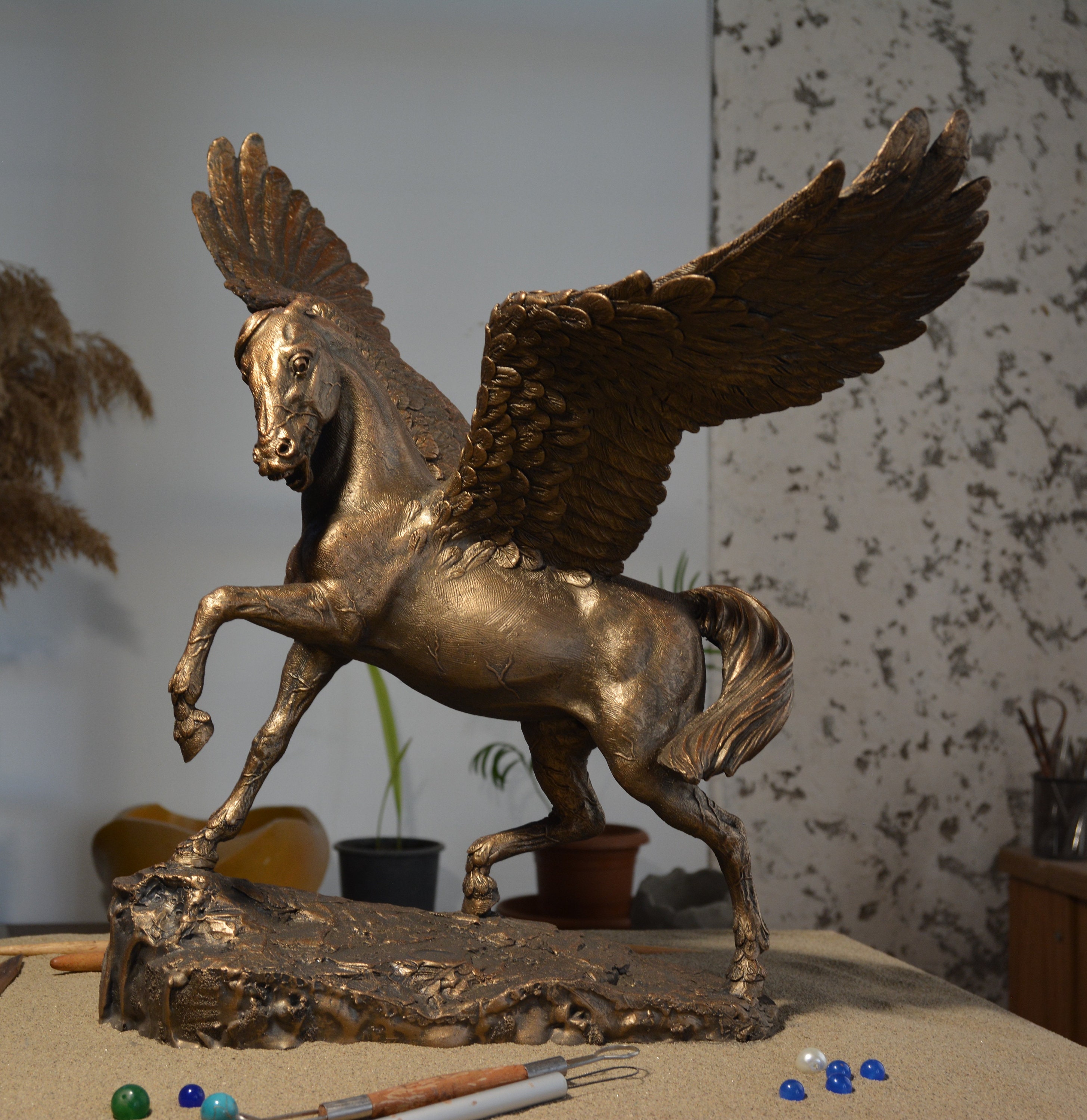 Pegasus sculpture, Pegasus, Mythological Pegasus Statue, handmade, artwork