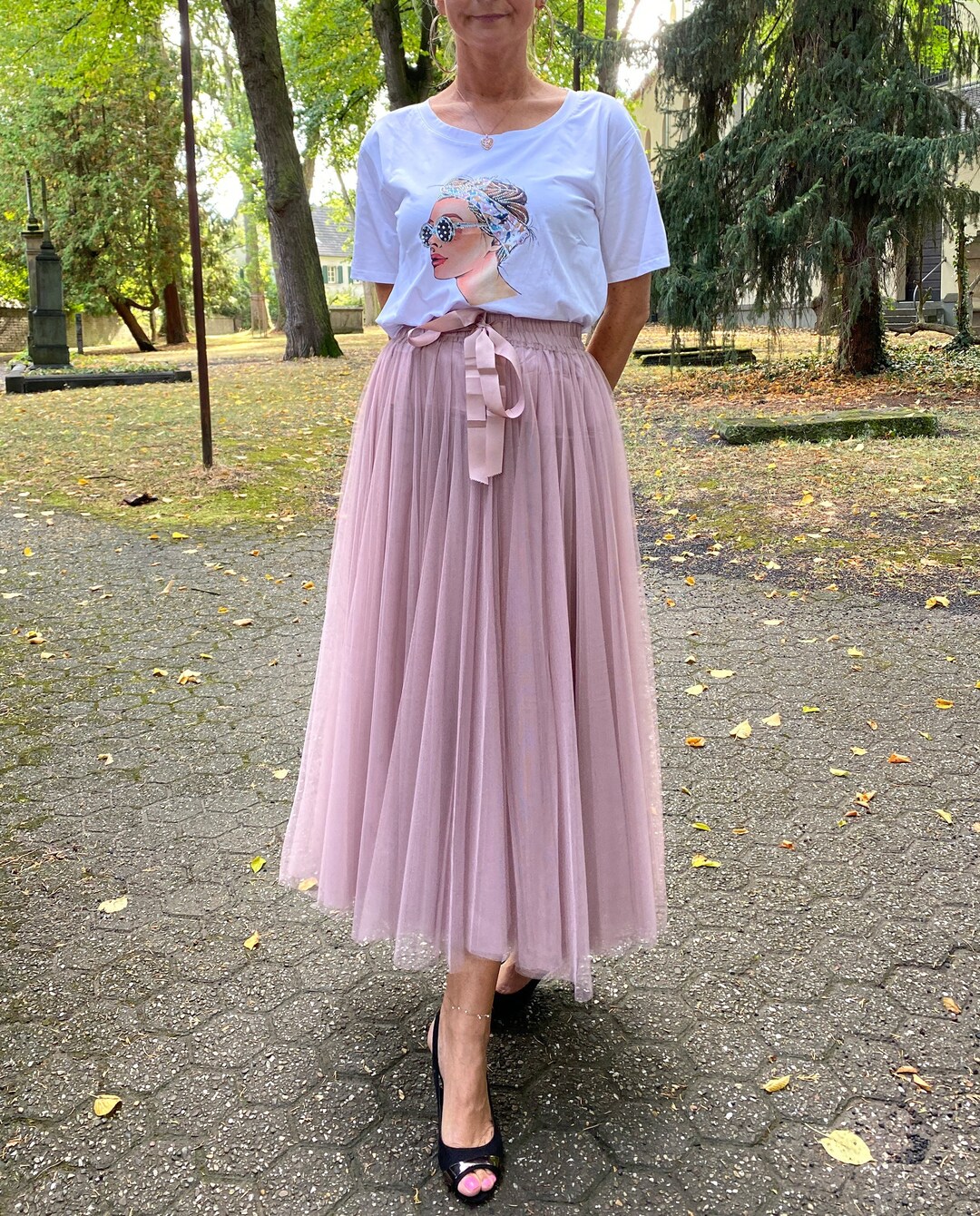 Gonna In Tulle YM YOUMU - Lunghezza 55 Cm, Vita Regolabile 52-100 Cm, Per Cosplay, Principessa, Sposa