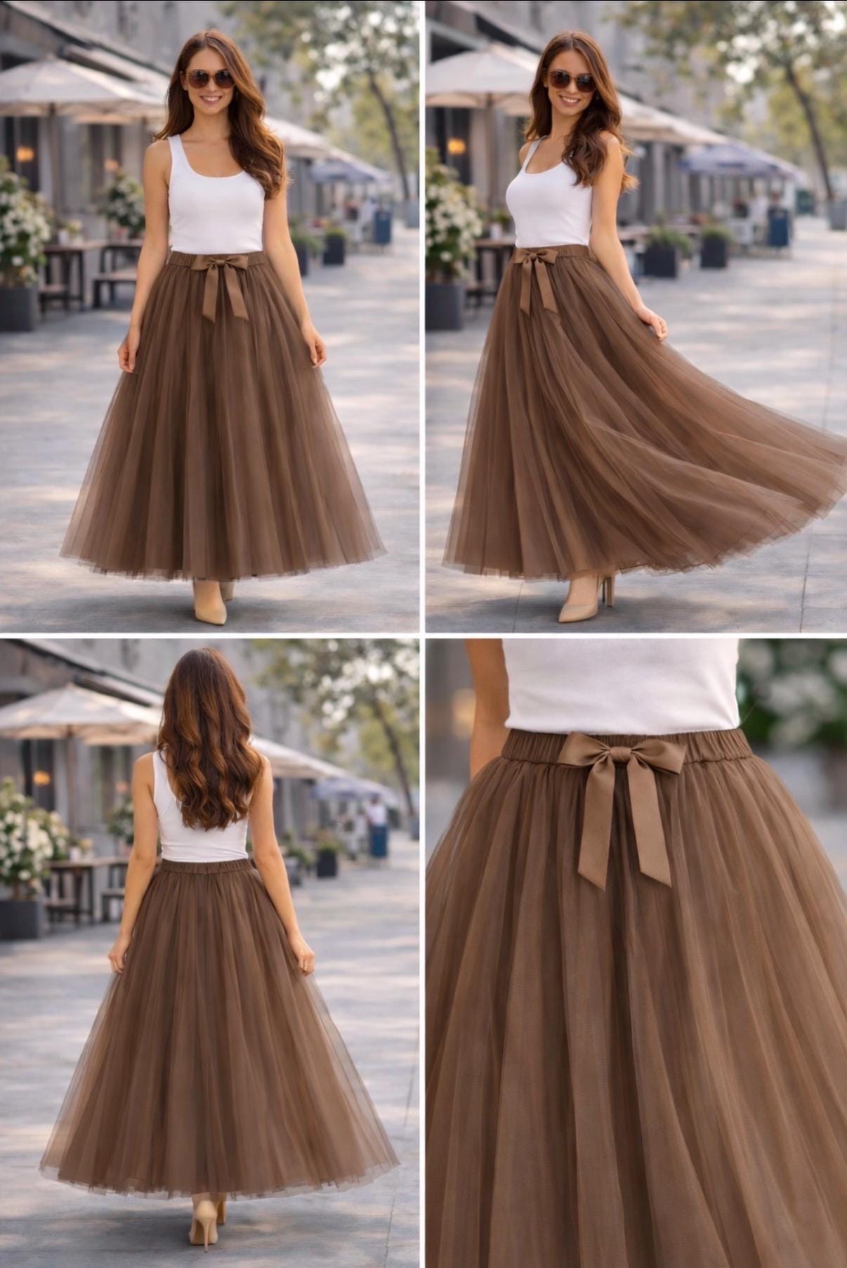 Women's Midi Maxi Tulle Skirt – A-line Tutu Skirt, Bridesmaid