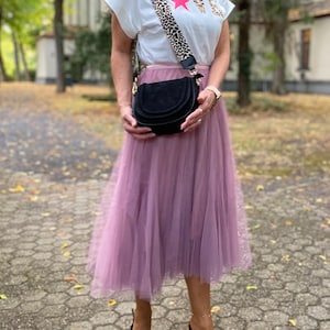 Long Tulle Skirt with Gold Ribbon, Mesh Maxi Tulle Skirt, Elastic Waist, Bridesmaid, Wedding, Casual Skirt