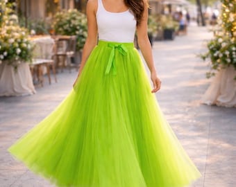 Women's Midi Maxi Tulle Skirt – A-line Tutu Skirt, Bridesmaid