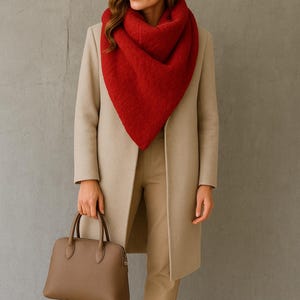 Scarf women triangle winter XXL autumn scarf cuddly soft scarf plain colors 200 x 80 cm