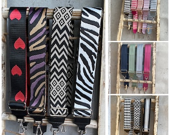 Bag straps, wide shoulder straps with silver clasps, bag straps, interchangeable straps for fanny packs and handbags