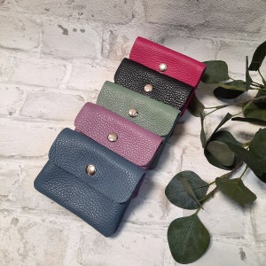 Cartera pequeña de piel para mujer | Cartera en diferentes colores | Dos tamaños disponibles | Cartera compacta con compartimento para monedas.