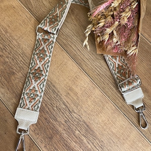 Taschenriemen, breiter Schultergurt mit Silber.- und Goldverschluss, Taschengurt, Wechselgurt für Bauchtaschen & Handtaschen
