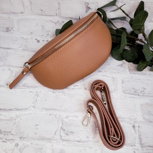 Sac banane en cuir pour femme 22 cm x 13 cm x 5 cm Sac de ceinture Sac de corps Sac de hanche Sac à bandoulière Sac à bandoulière Sac à main fabriqué en Italie
