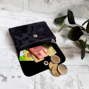 Damen Basic Mini Geldbörse in 2 Größen ein kleines Handvolles Portemonnaie aus Weiches Leder Nappaleder Portmonee zdjęcie 3