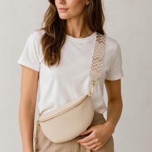 Bag strap, wide shoulder strap with silver clasp, bag strap, interchangeable strap for fanny packs & handbags image 1