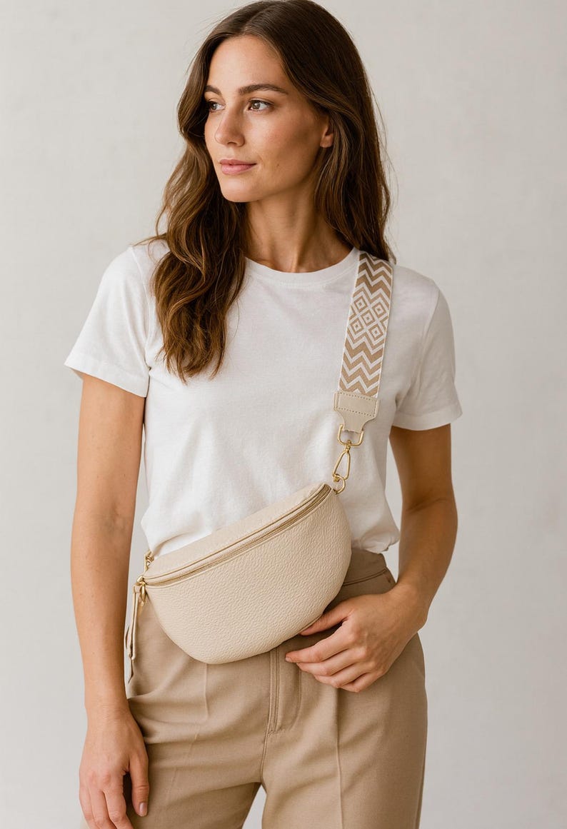 Bag strap, wide shoulder strap with silver clasp, bag strap, interchangeable strap for fanny packs & handbags image 1