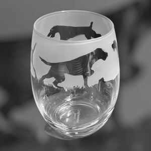 WIREHAIRED GERMAN POINTER | 36cl Stemless Wine / Water Glass with Wire Haired German Pointer Dog Design