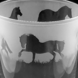 WELH-SECTIE D | 57 cl conisch pintglas met Welsh Section D Cob Horse Frieze-ontwerp