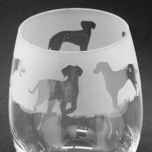 HUNGARIAN VIZSLA GLASS | 36cl Stemless Wine / Water Glass with Hungarian Vizsla Dog Design