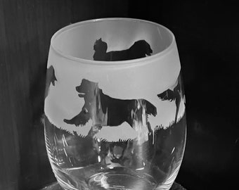 GOLDEN RETRIEVER GLASS | 36cl Stemless Wine / Water Glass with Golden Retriever Dog Design