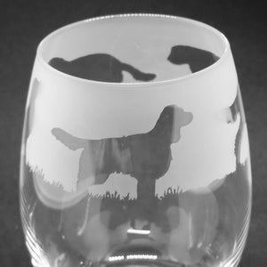 SPRINGER SPANIEL GLASS | 36cl Stemless Wine / Water Glass with Springer Spaniel Dog Design