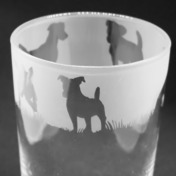 JACK RUSSELL GLASS | 57cl Conical Pint Glass with Jack Russell Terrier Design - Beer Glass, Water Glass, Lager Glass, Cider Glass