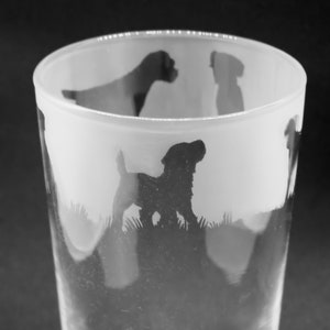 BORDER TERRIER-GLAS | 57 cl conisch pintglas met rand Terrier-fries ontwerp | Perfect voor water, cider, bier en meer