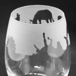 ESEL GLAS | 36cl stammloses Wein- / Wasserglas mit Donkey Frieze Design