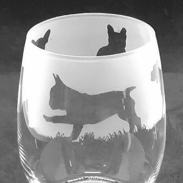 FRENCH BULLDOG GLASS | 36cl Stemless Wine / Water Glass with French Bulldog Design