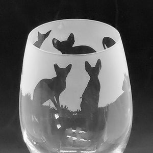 SPHYNX CAT 35cl Crystal Wine Glass with Sphynx Cat Frieze Design