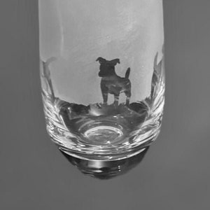 JACK RUSSELL VASE - 15cm Crystal Glass Bud Vase with Jack Russell Terrier Frieze design