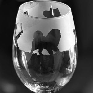 CHOW WINE GLASS | 35cl Wine Glass with Chow Chow Dog Frieze Design | Chow Chow Gift Idea | Chow Chow Mum Gift