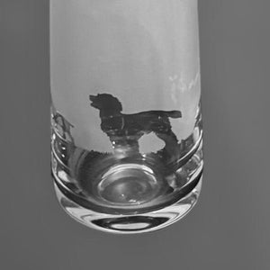 COCKER SPANIEL VASE - 30cm Crystal Glass Vase with Working Cocker Spaniel Frieze design