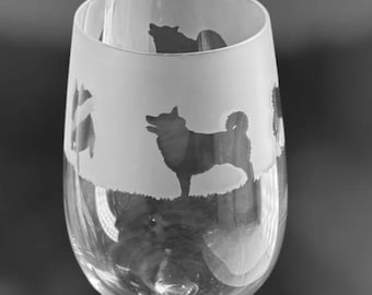 SCHIPPERKE GLASS | 35cl Wine Glass with Schipperke Frieze Design