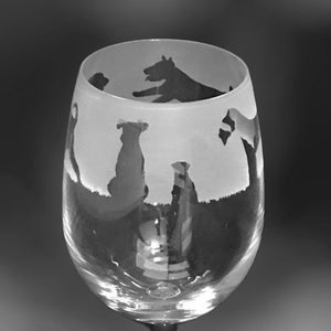 WELSH TERRIER GLAS | 35cl Weinglas mit Welsh Terrier Frieze Design
