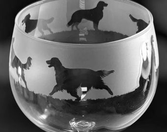 IRISH SETTER GLASS | 70cl Glass Gin Balloon with Irish Setter Frieze Design | Irish Setter Mum