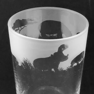 HIPPO PINT GLASS | 57cl Conical Pint Glass with Hippo Frieze Design