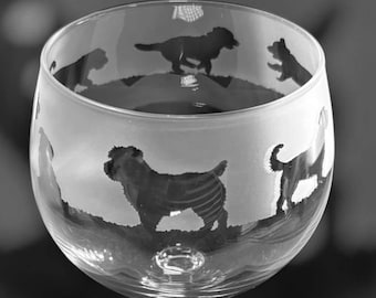 GLEN OF IMAAL | Glazen ginballon van 70 cl met gegraveerd Glen of Imaal Terrier-friesontwerp