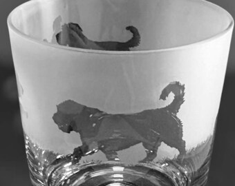 GLEN OF IMAAL | Glazen whiskybeker van 30 cl met gegraveerd Glen of Imaal Terrier-friesontwerp