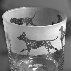 DALMATIAN GLASS | 30cl Glass Whisky Tumbler with Dalmatian Frieze  Design