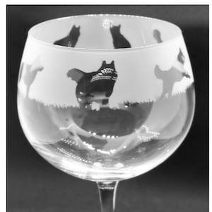 HUSKY GIN GLASS 70cl Glass Gin Balloon with Husky Frieze Design