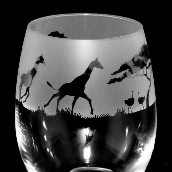 SAFARI GLASS | 36cl Stemless Wine / Water Glass with Safari Frieze Design