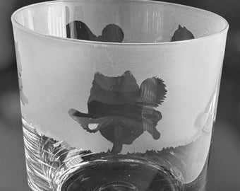 CHOW CHOW-GLAS | Glazen whiskybeker van 30 cl met Chow Dog-fries