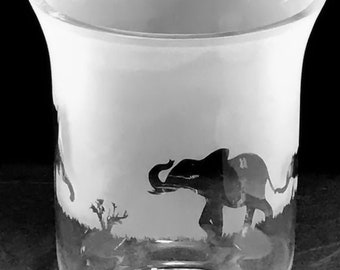ELEPHANT Frieze Clear Glass Vase (14.5cm, Boxed)