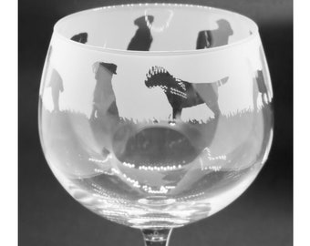 BORDER TERRIER 70cl Glass Gin Balloon with Border Terrier Design