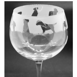 BORDER TERRIER 70cl Glass Gin Balloon with Border Terrier Design