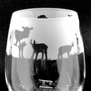 SHEEP WINE GLASS 35cl Wine Glass with Sheep Frieze Design