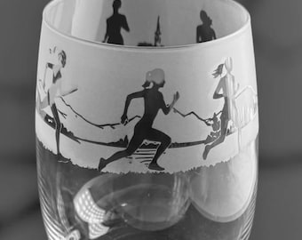 RUNNER FRIEZE GLASS | 36cl Stemless Wine / Water Glass with Running Frieze Design