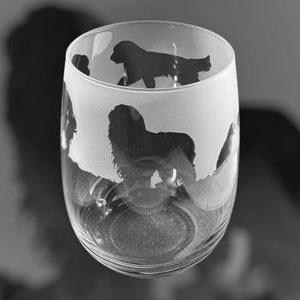 BEARDED COLLIE GLASS | 36cl Stemless Wine / Water Glass with Bearded Collie design