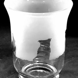 STAFFORDSHIRE BULL TERRIER Frieze Clear Glass Vase (14.5cm, Boxed)