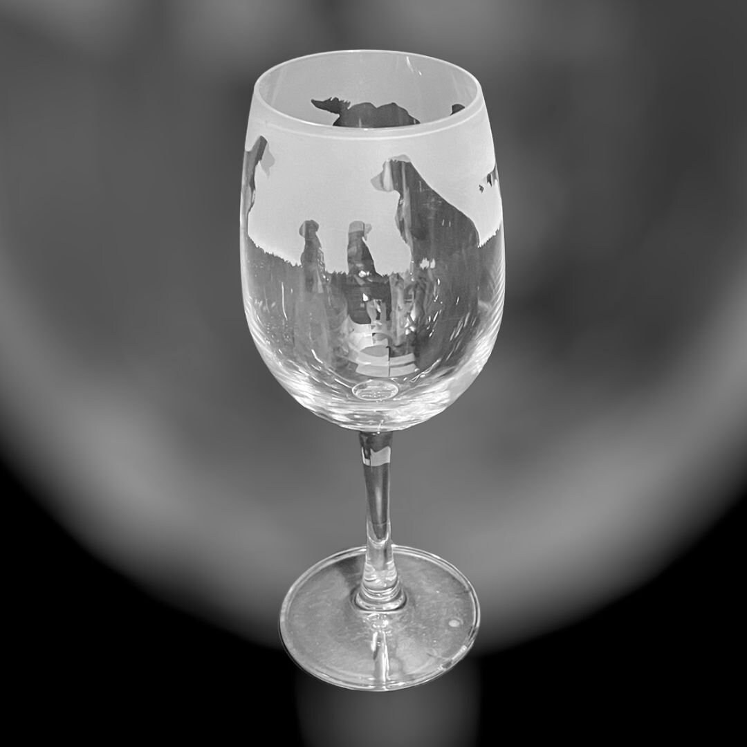 Glass Setter ENGLISH SETTER GLASS | 35cl Wine Glass With English Setter Frieze ...